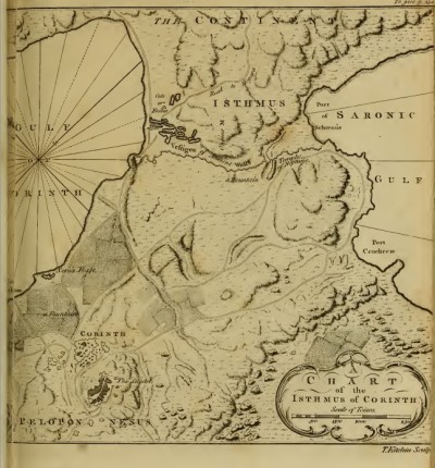 Map in Richard Chandler's Travels in Greece, or an Account of a Tour Made at the Expense of the Society of Dilettanti. Oxford: 1776, p. 241